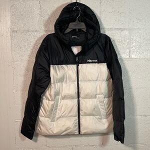 Marmot Women's Guides Down Hoodie, XL  White/Black